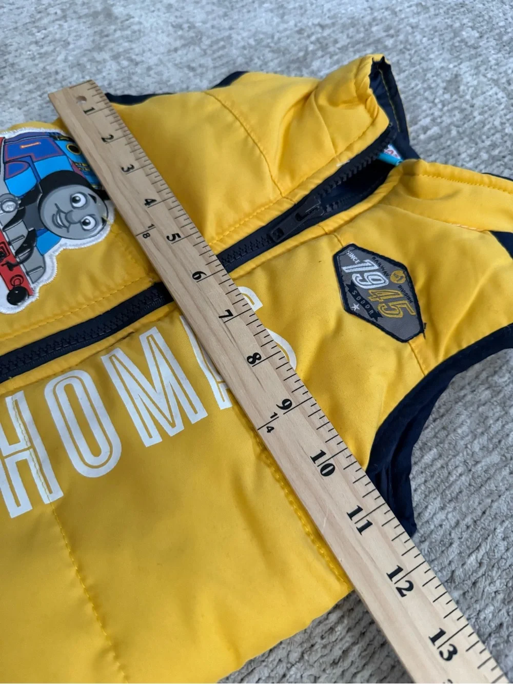 Vintage Thomas & Friends Puffer Vest Yellow Toddler Size 12M Train